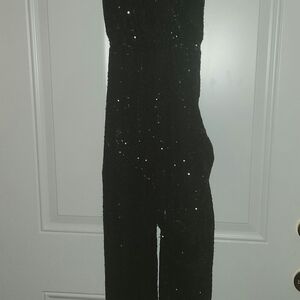 Elegant Black Sequin Jumpsuit